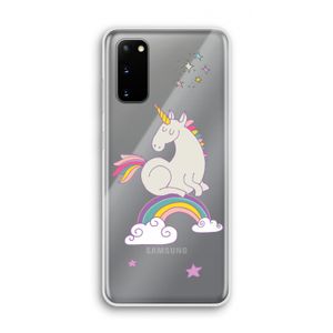 Regenboog eenhoorn: Samsung Galaxy S20 Transparant Hoesje