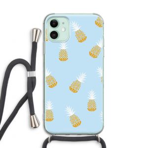 Ananasjes: iPhone 11 Transparant Hoesje met koord