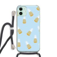 Ananasjes: iPhone 11 Transparant Hoesje met koord