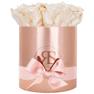 Flowerbox longlife Zara metallic champagne Flowerbox longlife Zara metallic champagne