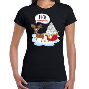 F#ck coronavirus fout Kerstshirt / outfit zwart voor dames