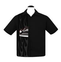 Steady Merc Flame Panel Shirt Black-XXL