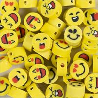Creativ Company Figuurkralen, emoji, d 10 mm, gatgrootte 1,5 mm, ca. 60 stuk, 60 stuk/ 1 doos