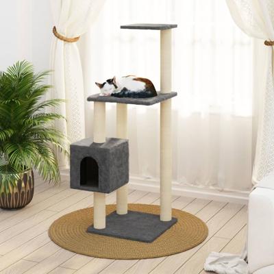 Kattenkrabpaal met sisal krabpalen 104 cm donkergrijs