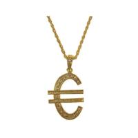 Euro ketting - goud - plastic - Pimp - rapper - verkleedaccessoires - euroteken - verkleed sieraden