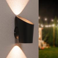 Cursa LED Wandlamp modern - 6 Watt 540 lumen - IP54 Waterdicht - 3000K Warm Wit - Binnen en buiten - Up & Down Light - Zwart