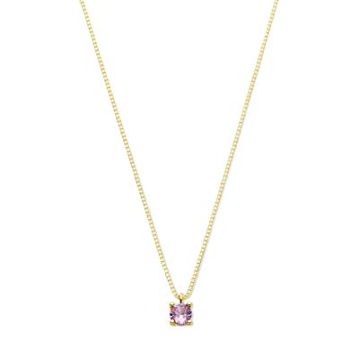 14k Geelgouden Ketting met Synthetische Toermalijn (Oktober) - 42+2 cm