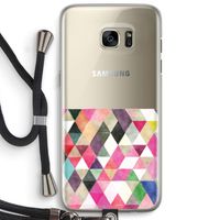 Gekleurde driehoekjes: Samsung Galaxy S7 Edge Transparant Hoesje met koord