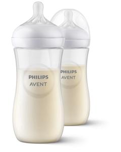 Set van 2 flesjes 330 ml Philips AVENT Natural Response doorzichtig