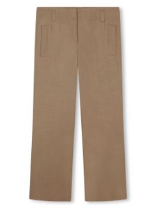 BOSS Kidswear pantalon droit à logo brodé - Marron