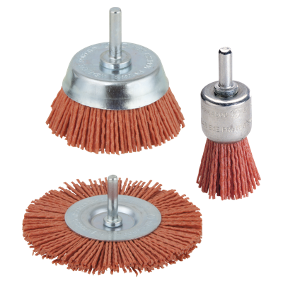 Wolfcraft Nylon-borstel set | Rood | Ronde schacht | 3-delig | 1 set - 2741000