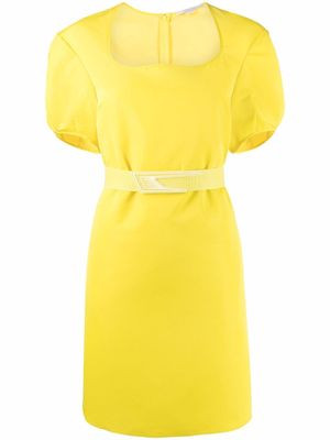 Stella McCartney robe ceinturée à manches bouffantes - Jaune