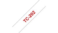 Labeltape Brother P-touch TC-202 12mm rood op wit - thumbnail