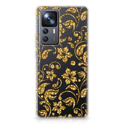Xiaomi 12T | 12T Pro | TPU Case | Gouden Bloemen Xiaomi 12T | 12T Pro | TPU Case | Gouden Bloemen