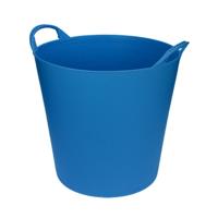 Flexibele emmer/wasmand/kuip - blauw - 20 liter - Opbergmanden - Wasmanden