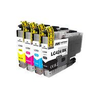 Huismerk Brother LC-424 Inktcartridges Multipack (zwart + 3 kleuren)