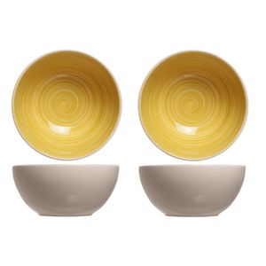 2x stuks rond schaaltje/kommetje Turbolino geel 14,5 cm