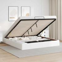 Bedframe zonder matras 200x200 cm kunstleer wit
