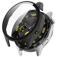 Huawei Watch GT 4 Plastic Hoesje met Glazen Screenprotector - 46mm - Zwart - thumbnail