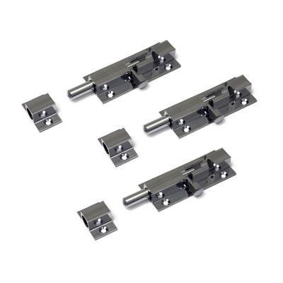 Profielgrendel / rolschuif / heksluitingen - 3x stuks - messing verchroomd - 5,2 x 2,5 cm