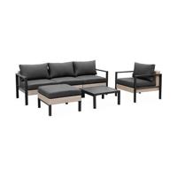 sweeek - Loungeset, aluminium en wicker, 5-zits