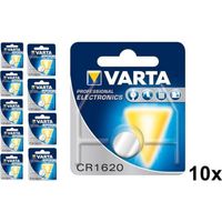 Varta Professional Electronics CR1620 6620 70mAh 3V knoopcelbatterij - 10 stuks - thumbnail
