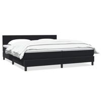 Boxspring met matras fluweel zwart 180x210 cm