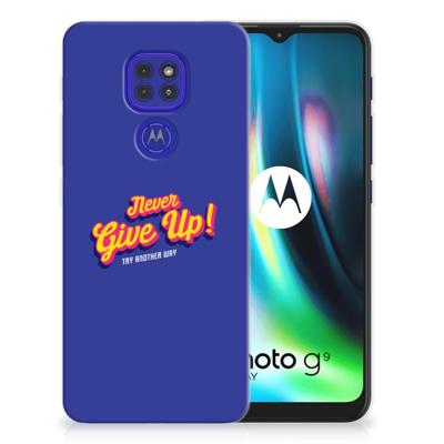 Motorola Moto G9 Play | E7 Plus | Siliconen hoesje | met naam Never Give Up Motorola Moto G9 Play | E7 Plus | Siliconen hoesje | met naam Never Give Up