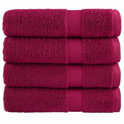 VidaXL Badhanddoeken solund 4 st 600 g/m² 70x140 cm bordeauxrood
