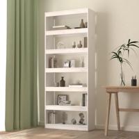 Boekenkast/kamerscherm 80x30x199,5 cm massief grenenhout wit - thumbnail