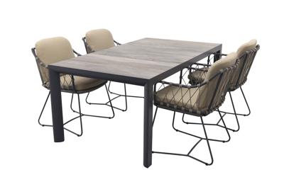 Taste Prego/Kings tuinset antraciet 180x100 cm. - 5-delig