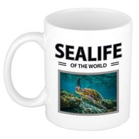 Zeeschildpad mok met dieren foto sealife of the world - thumbnail