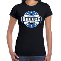 Have fear Greece is here / Griekenland supporter t-shirt zwart voor dames