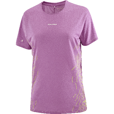 Salomon Sense Aero SS Tee gfx dames - ROZE - Dames