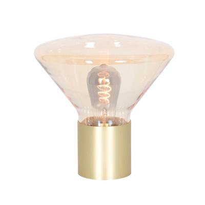 Steinhauer TafellampAmbiance goud met amber glas - 3401ME