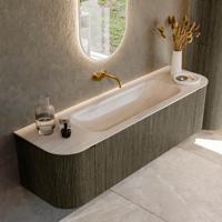 Badmeubel Mondiaz Kurve-Dlux | 160 cm | Meubelkleur Shadow | Wastafelkleur Meli | Solid surface | Wasbak midden spoelbak | Zonder kraangat(en) Badmeubel Mondiaz Kurve-Dlux | 160 cm | Meubelkleur Shadow | Wastafelkleur Meli | Solid surface | Wasbak midden spoelbak | Zonder kraangat(en)