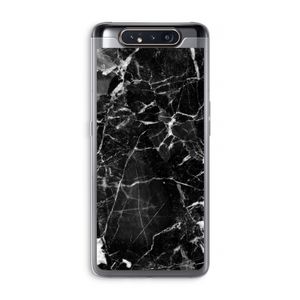 Zwart Marmer 2: Samsung Galaxy A80 Transparant Hoesje
