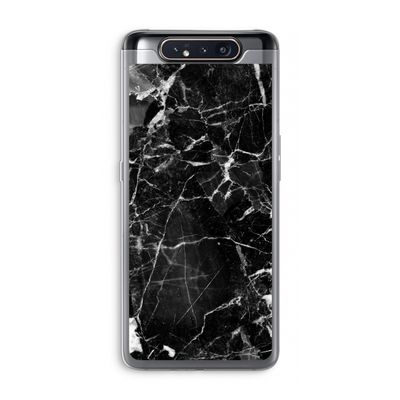 Zwart Marmer 2: Samsung Galaxy A80 Transparant Hoesje