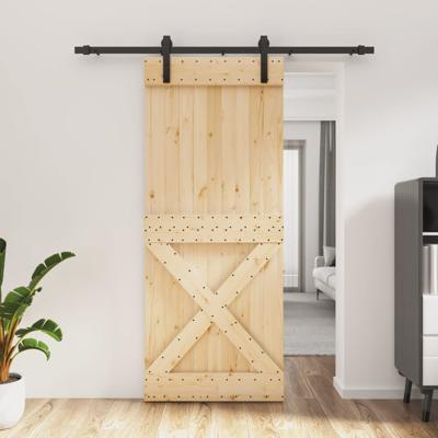 Schuifdeur met beslag 85x210 cm massief grenenhout