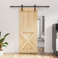Schuifdeur met beslag 85x210 cm massief grenenhout