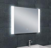 Badkamerspiegel Sunny | 80x60 cm | Rechthoekig | Directe en indirecte LED verlichting | Touch button | Met verwarming