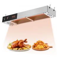 VEVOR Frieten Voedselverwarmer, 750W Commerciële Strip Voedselverwarmerlamp, Elektrisch roestvrijstalen warmtelichtafgiftestation, Overhead Frietenverwarmer voor Frietenbuffet Keuken Restaurant,