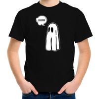 Halloween verkleed t-shirt voor kinderen - spook - zwart - geest - themafeest outfit - thumbnail