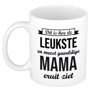 Leukste en meest geweldige mama cadeau mok / beker wit 300 ml - feest mokken