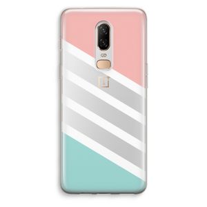 Strepen pastel: OnePlus 6 Transparant Hoesje