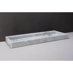 Forzalaqua Palermo wastafel 100.5x51.5x9cm Rechthoek 0 kraangaten Natuursteen Carrara gepolijst 100477