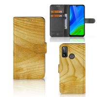 Huawei P Smart 2020 Book Style Case Licht Hout - thumbnail