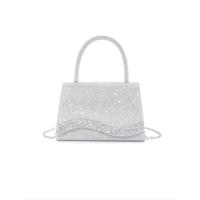 Bon&Bon Glitter Schoudertas - Zilveren Avondtasje met Strik - Mini