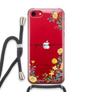 Gele bloemen: iPhone SE 2020 Transparant Hoesje met koord