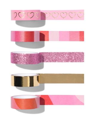 051 Washitapes 5m X1,5 Cm Roze - 5 Stuks